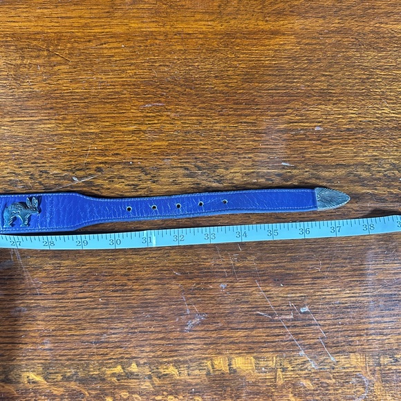 Leegin Purple Leather Metal Embellishment Belt Silver Creek Western Southwest - Picture 11 of 13